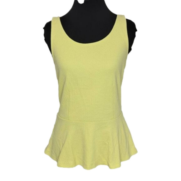 ANN Taylor Neon Yellow Tank with Flair Waist - Picture 1 of 12